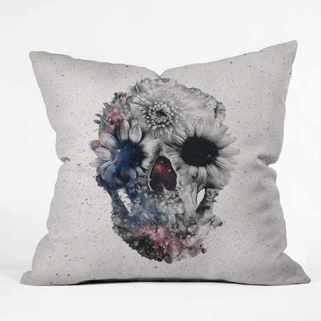 Floral Skull 2 Throw Pillow (20" x 20")
