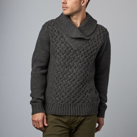 Loft 604 // Wool Shawl Collar Pullover // Charcoal (XL)