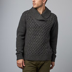 Loft 604 // Wool Shawl Collar Pullover // Charcoal (L)