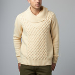 Loft 604 // Wool Shawl Collar Pullover // Ivory (L)