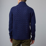 Loft 604 // Wool Shawl Collar Pullover // Navy (M)