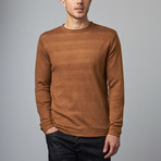 Loft 604 // Reversible 3 Color Stripes Crew // Camel (2XL)