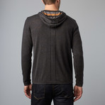 Loft 604 // Cashmere Blend Reversible Stripe Hoodie // Charcoal (L)