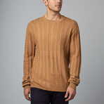 Herringbone Mix Cable Crew // Camel (2XL)