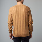 Herringbone Mix Cable Crew // Camel (2XL)