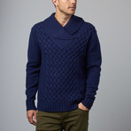 Loft 604 // Wool Shawl Collar Pullover // Navy (M)