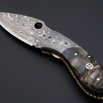 Damascus Folding Hunter // Ram Horn