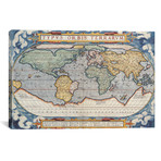 Antique Map of the World, 1570 (26"W x 18"H x 0.75"D)
