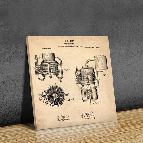 Whiskey Still // 1906 // Sepia (Paper // 20"L x 20"W x 0.01"H)