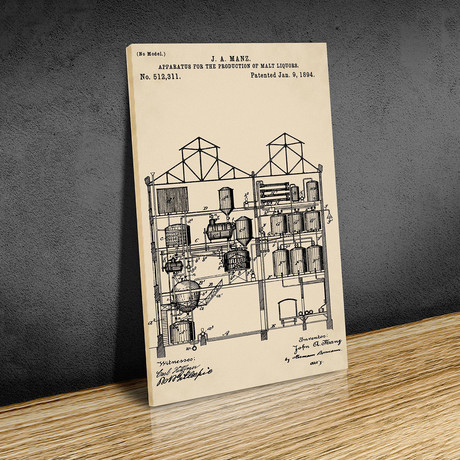Brewing Malt Liquors // 1891 // Sepia (Paper // 18"W x 24"H)