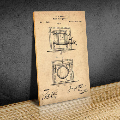 Beer Refrigerator // 1934 // Sepia (Paper // 18"W x 24"H)