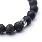 Polished Black Onyx + Matte Black Onyx + Lava // 10mm Beads (Extra Large)