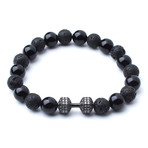 Pavé Dumbbell + Lava + Polished Black Onyx // 10mm Beads (Extra Small)