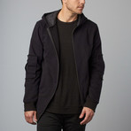 Hooded Zippered Cardigan // Black (S)