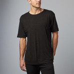 Crew Neck Side Draped Pockets Tee // Black (XL)