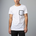 Crew Neck Graphic Pocket Tee // White (L)