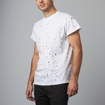 Crew Neck Splashed Tee // White (M)