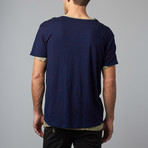 Crew Neck With Double Gauze Tee // Blue (XS)