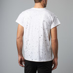 Crew Neck Splashed Tee // White (M)