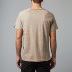 Scoop Neck Raglan Rolled Up Tee // Beige (XS)