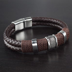Twine Accents Woven Braided Bracelet // Brown
