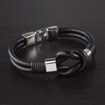 Black Polished Nautical Knot Bracelet