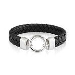 Black Spring Ring Braided Bracelet