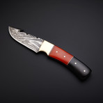 Handmade Damascus Gut Hook Knife + Pouch // GH-03