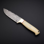 Damascus Handmade Skinner Knife + Pouch // SK-04
