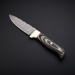 Damascus Handmade Skinner Knife + Pouch // SK-01