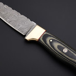 Damascus Handmade Skinner Knife + Pouch // SK-01