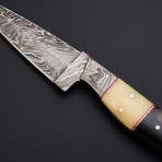 Damascus Handmade Skinner Knife + Pouch // SK-06