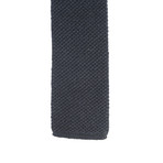 Knitted Straight Textured Tie // Blue + Grey