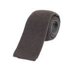 Knitted Straight Textured Tie // Cocoa + Taupe