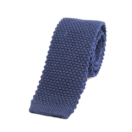Textured Knit Straight Tie // Blue