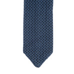 Open Knit Straight Pointed Tie // Blue + Black