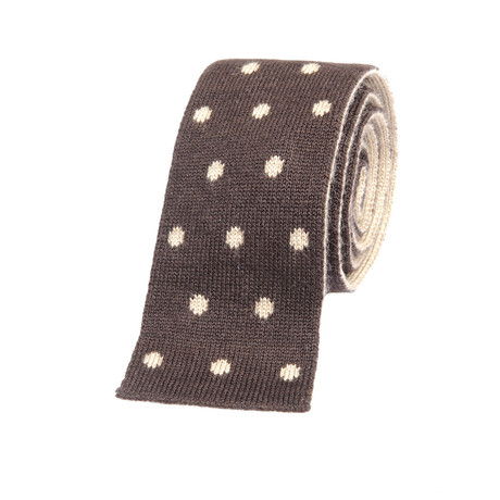 Knitted Straight Dot Tie // Brown + Tan