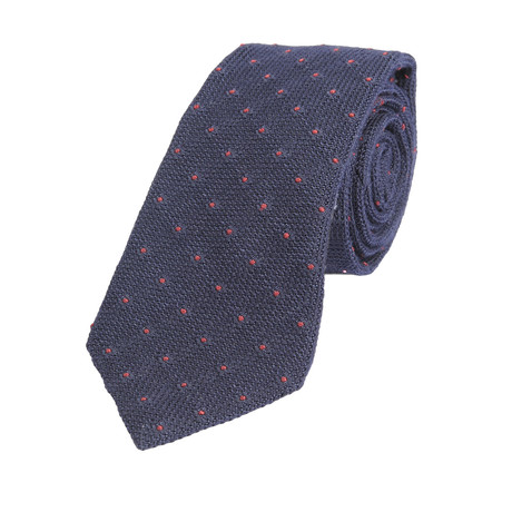 Textured Dot Tie // Blue + Red