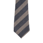 Textured Stripe Tie // Grey + Cocoa