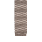Knitted Straight Dash Tie // Tan + Cream