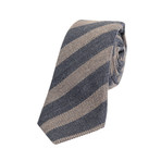 Textured Stripe Tie // Grey + Cocoa