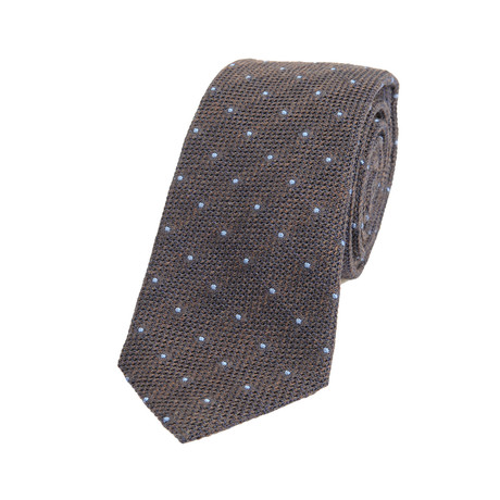 Textured Dot Tie // Brown + Blue