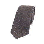 Textured Dot Tie // Brown + Blue