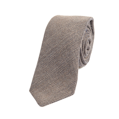 Diagonal Textured Tie // Tan