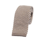 Knitted Straight Dash Tie // Tan + Cream