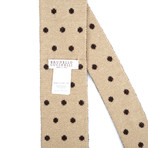 Knitted Straight Dot Tie // Brown + Tan