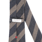 Textured Stripe Tie // Grey + Cocoa