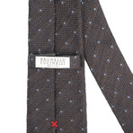Textured Dot Tie // Brown + Blue