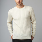 Cesarani // Cashmere Blend Cable Crew // Ivory (S)