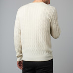 Cesarani // Cashmere Blend Cable Crew // Ivory (S)